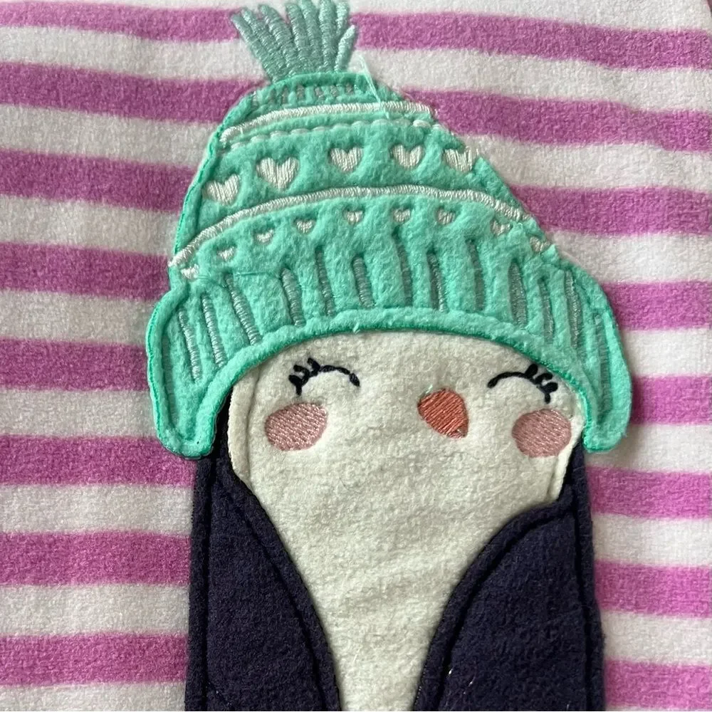 Carter's Pink Striped Penguin Footie Pajamas Blanket Sleeper Size 3T